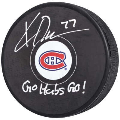 Шайба с автографом Kirby Dach Montreal Canadiens Fanatics Authentic Autographed with Go Habs Go Inscription