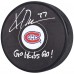 Шайба с автографом Kirby Dach Montreal Canadiens Fanatics Authentic Autographed with Go Habs Go Inscription