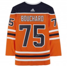 Игровая джерси Autographed Edmonton Oilers Evan Bouchard Fanatics Authentic Orange adidas Authentic with NHL Debut 10/6/18 Inscription