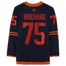 Игровая джерси Autographed Edmonton Oilers Evan Bouchard Fanatics Authentic Navy adidas Authentic
