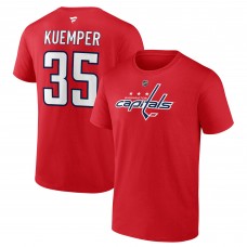 Футболка с номером Darcy Kuemper Washington Capitals Authentic Stack - Red