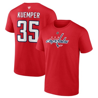 Футболка с номером Darcy Kuemper Washington Capitals Authentic Stack - Red