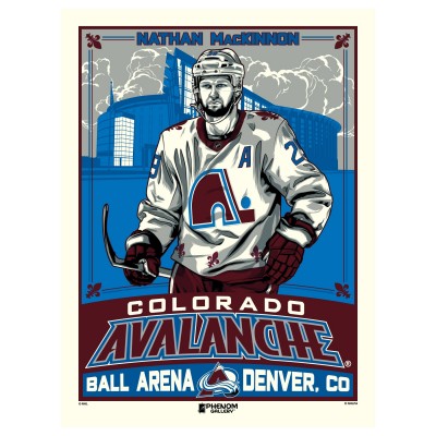 Colorado Avalanche Nathan MacKinnon Phenom Gallery 18 x 24 Serigraph