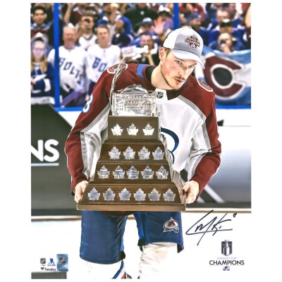 Autographed Colorado Avalanche Cale Makar Fanatics Authentic 2022 Stanley Cup Champions 16 x 20 Raising Conn Smythe Photograph