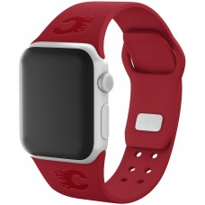 Часы Ремешок для Apple Calgary Flames Debossed Silicone  - Red