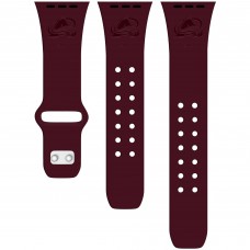 Colorado Avalanche Debossed Silicone Apple Watch Band - Burgundy