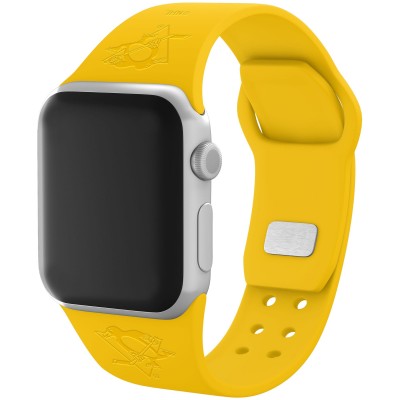Часы Ремешок для Apple Pittsburgh Penguins Debossed Silicone  - Gold
