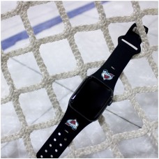Colorado Avalanche Silicone Apple Watch Band - Black
