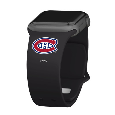Montreal Canadiens Black Silicone Apple Watch Band