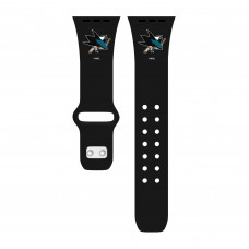 Часы Ремешок для Apple San Jose Sharks Silicone  - Black