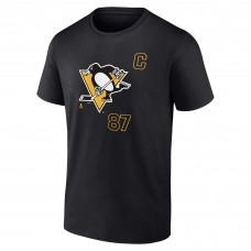 Sidney Crosby Pittsburgh Penguins Captain Patch Name and Number T-Shirt - Black