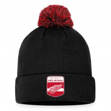 Detroit Red Wings 2023 NHL Draft Cuffed Knit Hat with Pom - Black