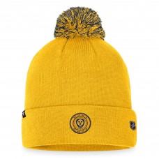 Шапка с помпоном Nashville Predators Fanatics 2023 NHL Draft Cuffed Knit - Gold