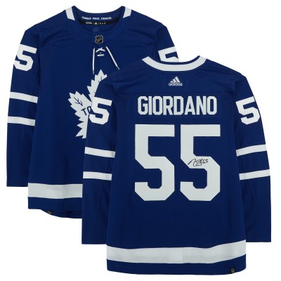 Игровая джерси Mark Giordano Toronto Maple Leafs Fanatics Authentic Autographed Blue Adidas Authentic