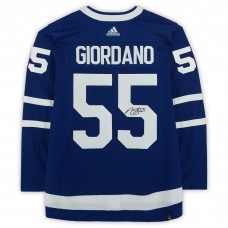 Игровая джерси Mark Giordano Toronto Maple Leafs Fanatics Authentic Autographed Blue Adidas Authentic
