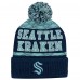 Шайба Шапка с помпоном Seattle Kraken Youth Pattern Cuffed - Deep Sea Blue Шайба Шапка с помпоном Seattle Kraken Youth Pattern Cuffed - Deep Sea Blue