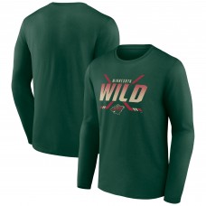 Футболка с длинным рукавом Minnesota Wild Green Team Covert
