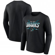 Футболка с длинным рукавом San Jose Sharks Black Team Covert