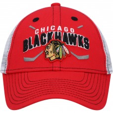 Chicago Blackhawks Youth Core Lockup Trucker Snapback Hat - Red/White
