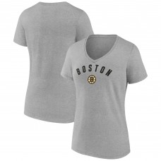 Футболка WoBoston Bruins Gray Team Arc V-Neck