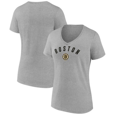 Футболка WoBoston Bruins Gray Team Arc V-Neck