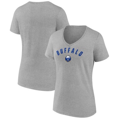 Футболка WoBuffalo Sabres Gray Team Arc V-Neck