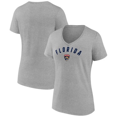 Футболка Florida Panthers Womens Team Arc V-Neck - Gray
