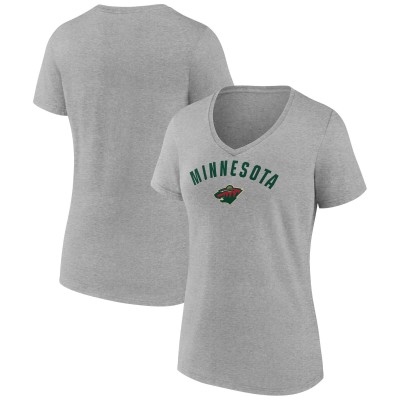 Футболка Minnesota Wild Womens Team Arc V-Neck - Gray