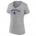 Женская Vancouver Canucks Gray Team Arc V-Neck T-Shirt