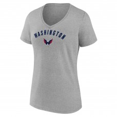 Футболка Washington Capitals Womens Team Arc V-Neck - Gray Футболка Washington Capitals Womens Team Arc V-Neck - Gray