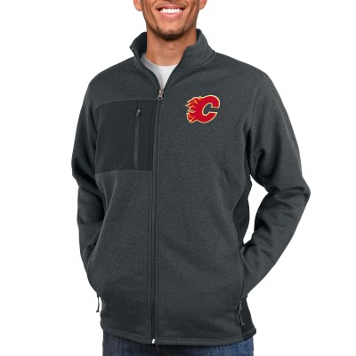 Кофта на молнии Calgary Flames Antigua Course - Heather Charcoal