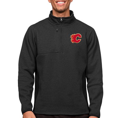 Кофта на молнии Calgary Flames Antigua Course - Heather Black