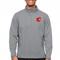 Кофта на короткой молнии Calgary Flames Antigua Course - Heather Gray