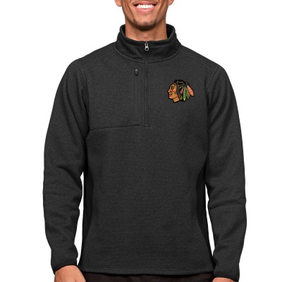 Кофта на молнии Chicago Blackhawks Antigua Course - Heather Black