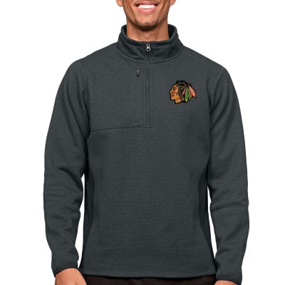 Кофта на молнии Chicago Blackhawks Antigua Course - Heather Charcoal