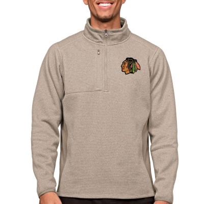 Кофта на молнии Chicago Blackhawks Antigua Course - Oatmeal