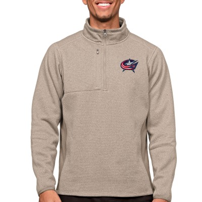 Кофта на молнии Columbus Blue Jackets Antigua Course - Oatmeal