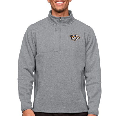 Кофта на короткой молнии Nashville Predators Antigua Course - Heather Gray