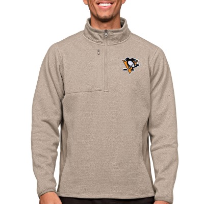 Кофта на молнии Pittsburgh Penguins Antigua Course - Oatmeal