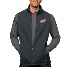 Detroit Red Wings Antigua Course Full-Zip Vest - Heather Charcoal