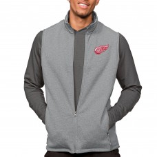 Detroit Red Wings Antigua Course Full-Zip Vest - Heather Gray