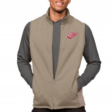 Detroit Red Wings Antigua Course Full-Zip Vest - Oatmeal