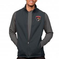 Florida Panthers Antigua Course Full-Zip Vest - Heather Charcoal