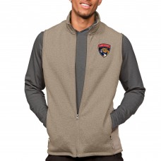 Florida Panthers Antigua Course Full-Zip Vest - Oatmeal