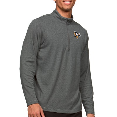 Кофта на короткой молнии Pittsburgh Penguins Antigua Epic - Heather Charcoal
