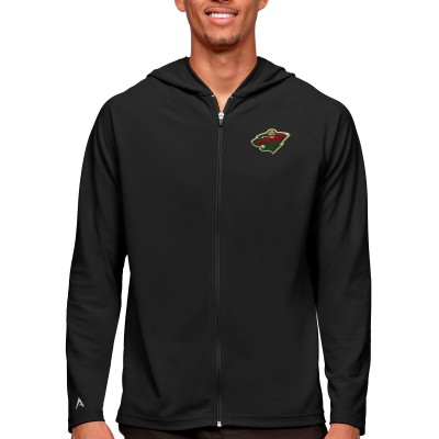 Толстовка на молнии Minnesota Wild Antigua Logo Legacy - Black