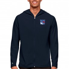 New York Rangers Antigua Logo Legacy Full-Zip Hoodie - Navy