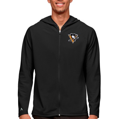 Толстовка на молнии Pittsburgh Penguins Antigua Logo Legacy - Black