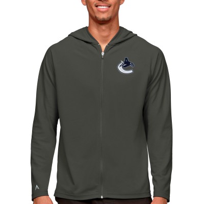 Толстовка на молнии Vancouver Canucks Antigua Logo Legacy - Charcoal