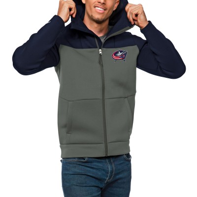 Толстовка на молнии Columbus Blue Jackets Antigua Protect - Navy/Steel